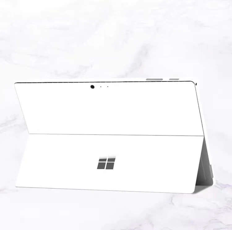 Saf beyaz vinil yapışkan Microsoft Surface X Pro 7 4/5/6 Pro 3 8 Go yüzey arka kapak vücut çıkartma kaplama koruyucu kabarcık ücretsiz
