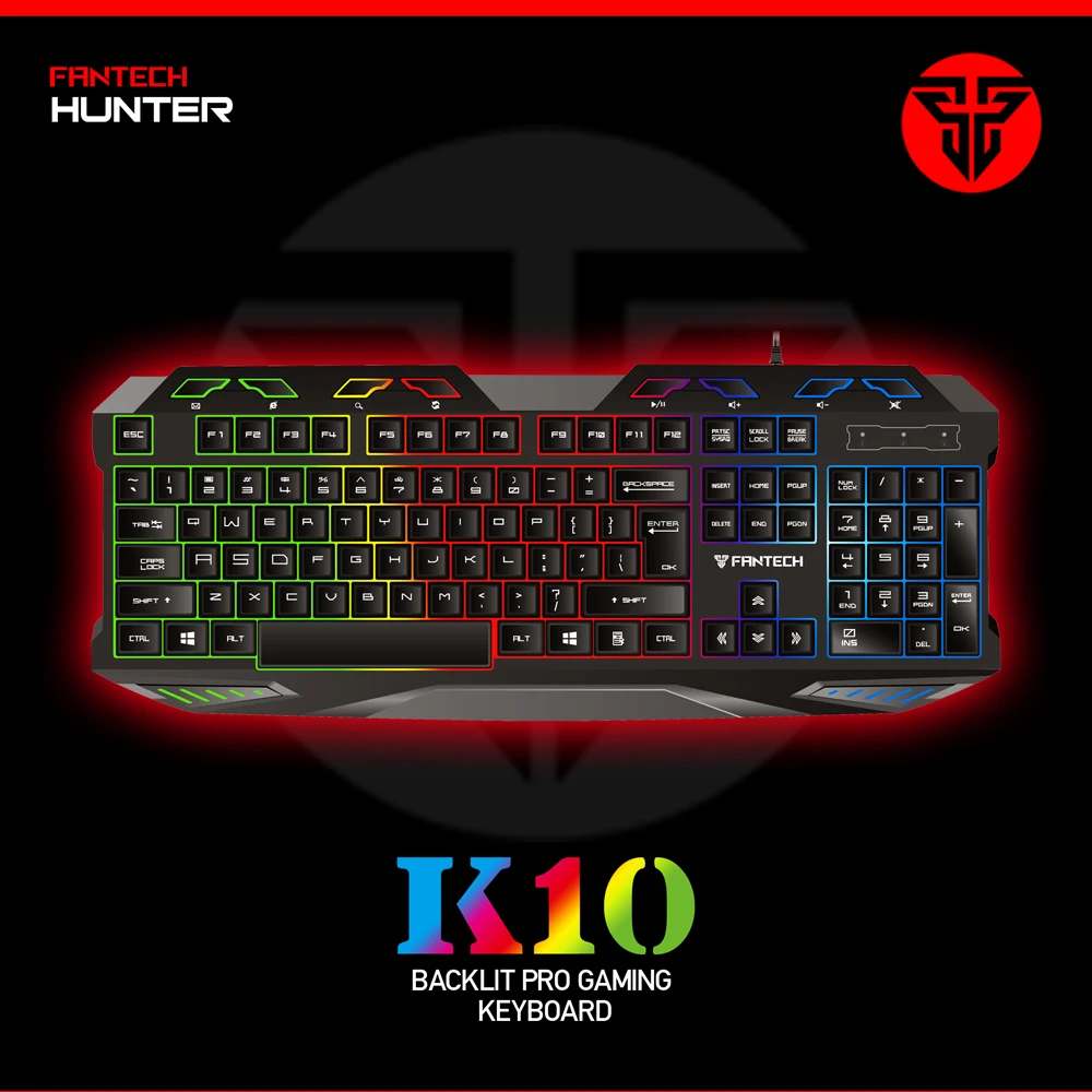 Fantech K10 многофункциональная игровая клавиатура 114 ключей русская светодиодный с