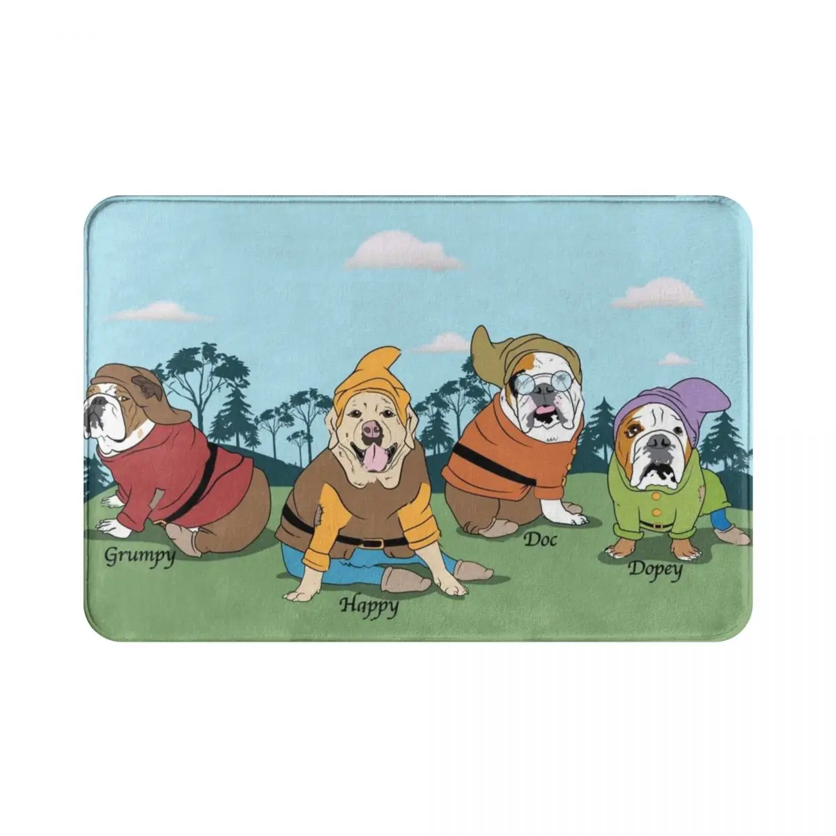 Коврик с изображением бульдога гномов коврик для ног ванной нескользящий входа