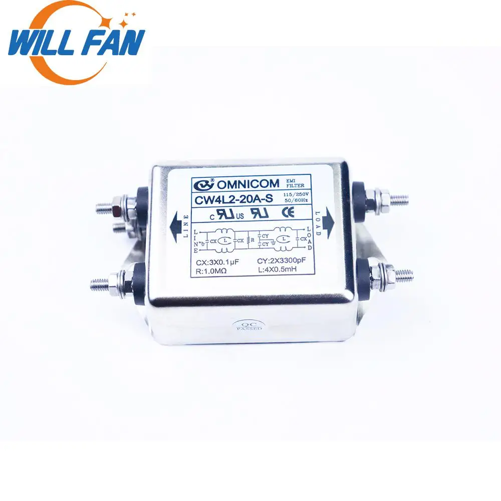 Будет вентилятор OMNICOM EMI Filter CW4L2 20A S 6A 10A однофазный AC115/250V 50/60HZ для лазерного резака