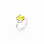 Ms классическое Оригинальное квадратное желтое циркониевое серебряное кольцо на день пар S925 кольцо из чистого серебра украшение изделие