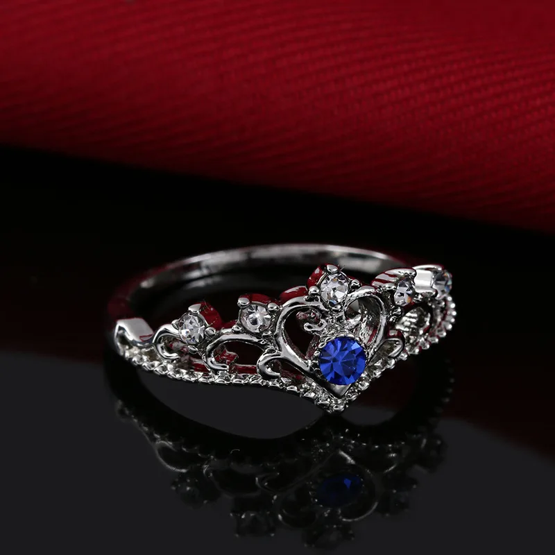Женский серебряный синий розовый золотой красный AAA кубический цирконий корона в