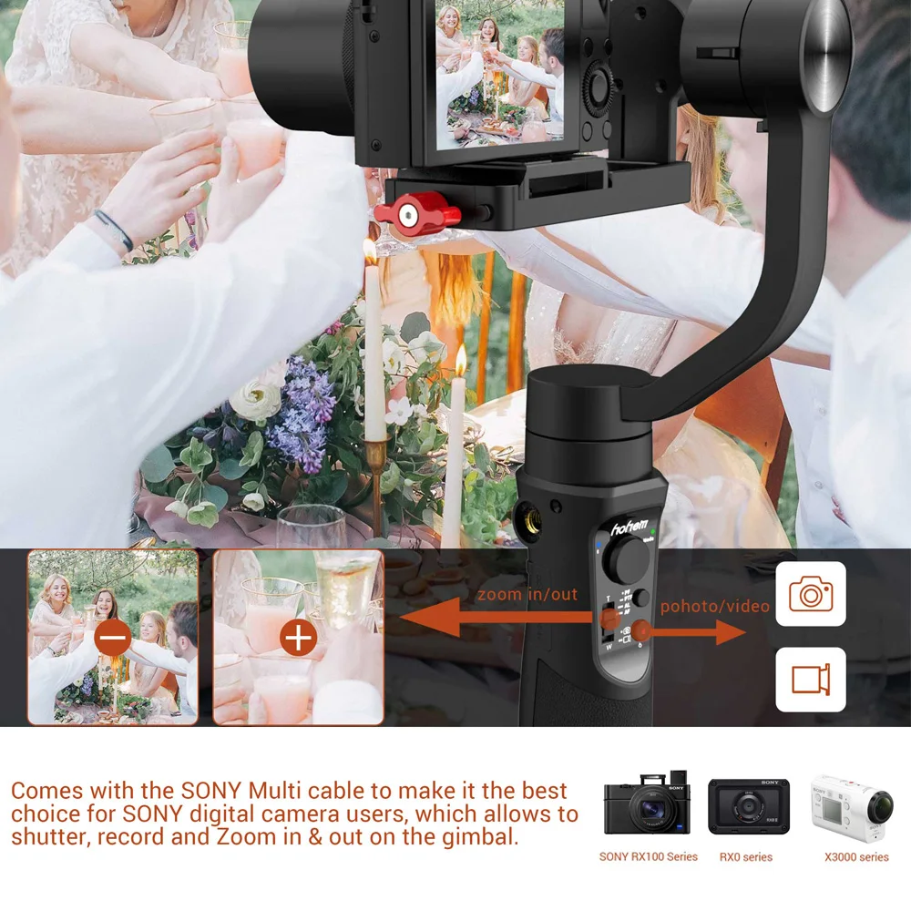 Hohem iSteady мульти 3-осевой ручной шарнирный стабилизатор для камеры GoPro для sony RX100 цифровая экшн-камера смартфона PK Zhiyun Crane M2