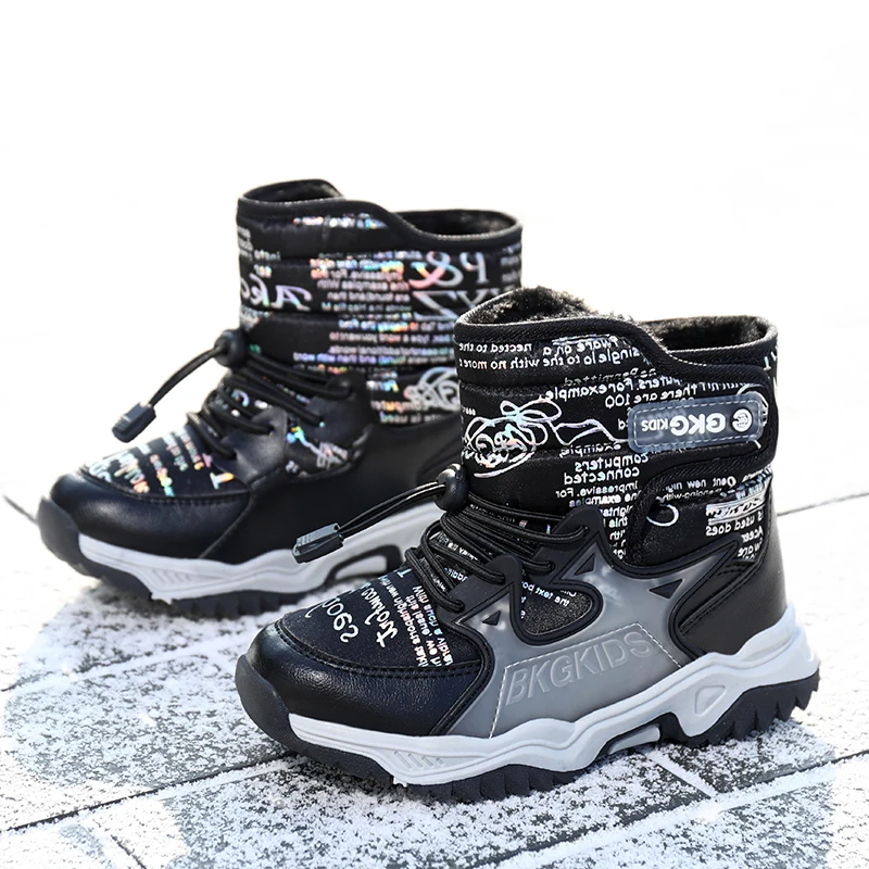 Waterproof Baby Girls Snow shoes for -30 Degrees Winter Non-slip Female Shoes Super Warm Fashion Kids Boots with Wool Size 27-39 | Спорт и