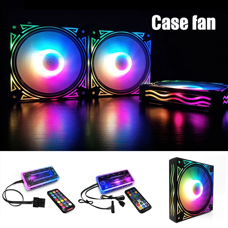 RGB чехол для вентиляторов 120 мм тихий компьютер охлаждающий ПК вентилятор