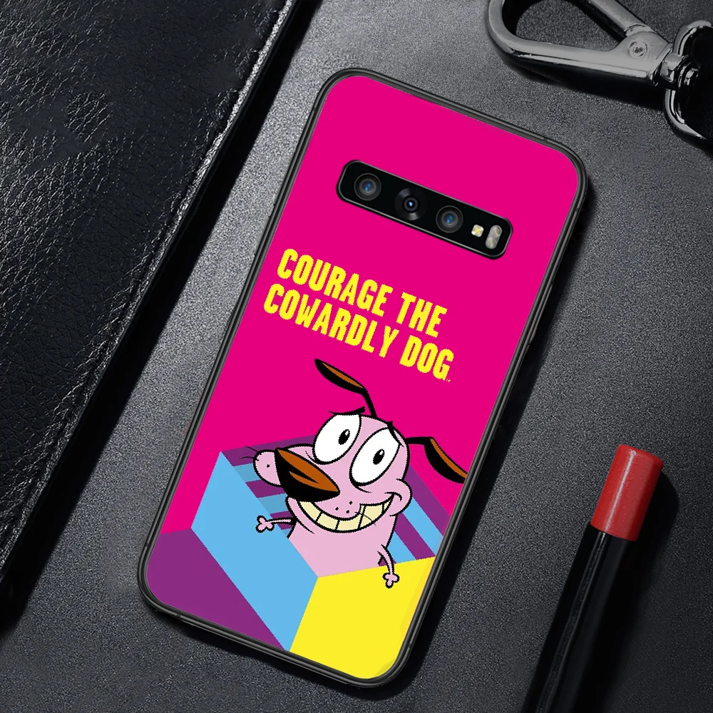 

Cartoon COURAGE Cowardly Dog Phone Case Cover For For SamSung Galaxy S Note 7 8 9 10 20 Uitra Plus E Lite Black black Back 3D