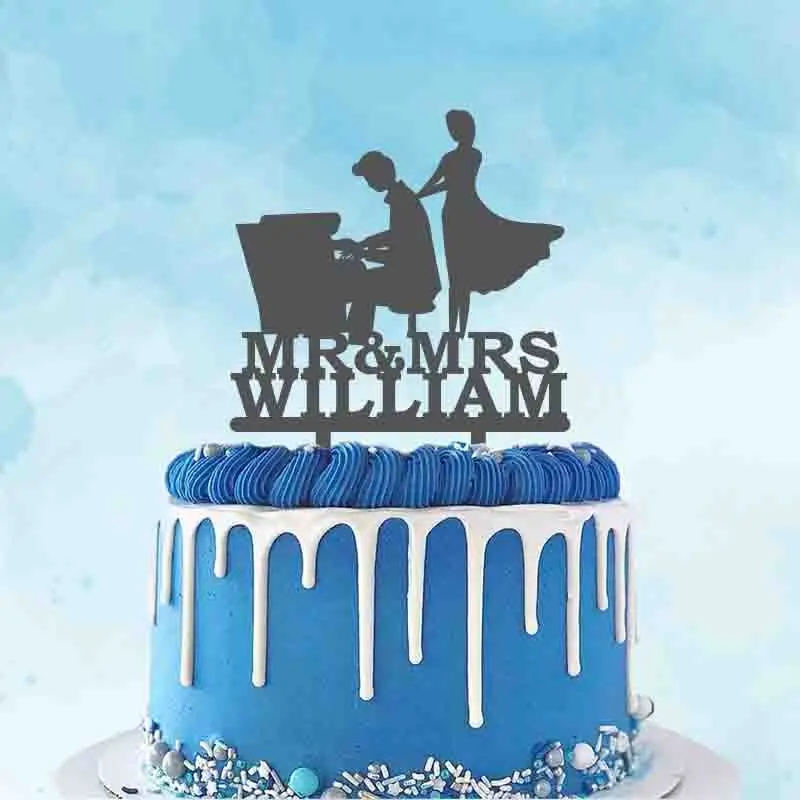 Персонализированный пианино для свадебного торта персонализированный с именем