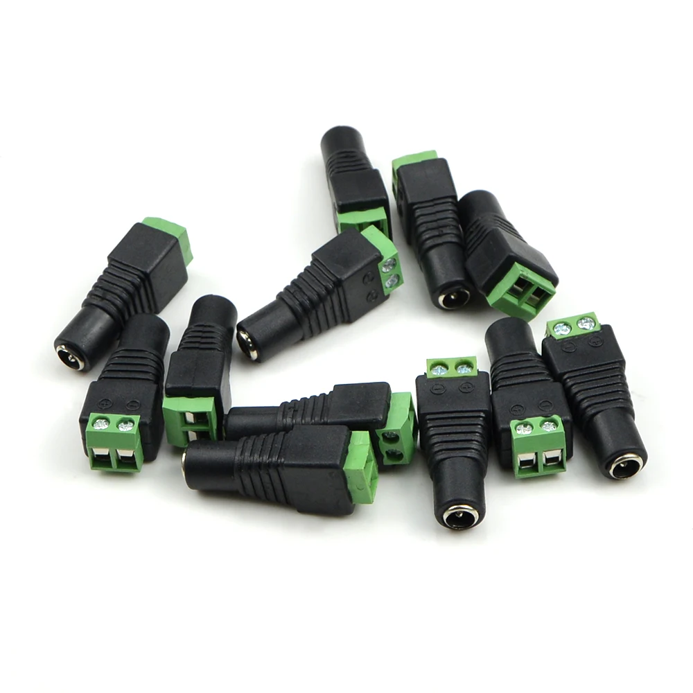 

DC Female Conversion Head Jack Power Adapter Plug 2.1mmx 5.5mm Connect for 2835 5050 3014 5630 7020 Single Color LED Strip Light