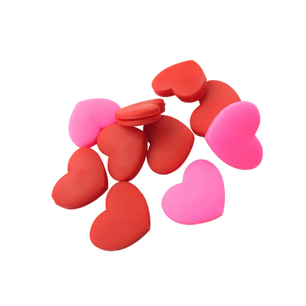

10 Pcs Tennis Racket Vibration Dampeners Heart Shape Tennis Racquet Absorbers Tennis Racket Strings Dampers for Players (Red and