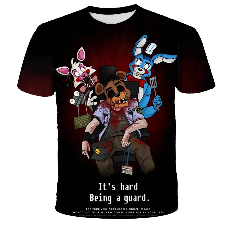 Новинка 2021 летняя футболка Fnaf Мужская 3D at Freddy's уличная одежда топы в стиле