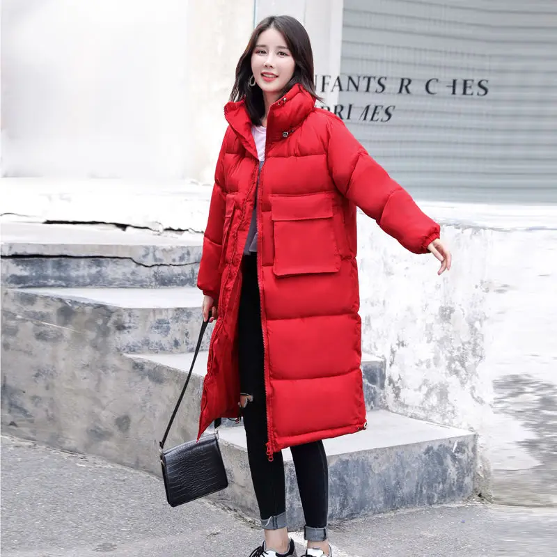 Женский длинный пуховик черная красная белая женская пуховая куртка женское