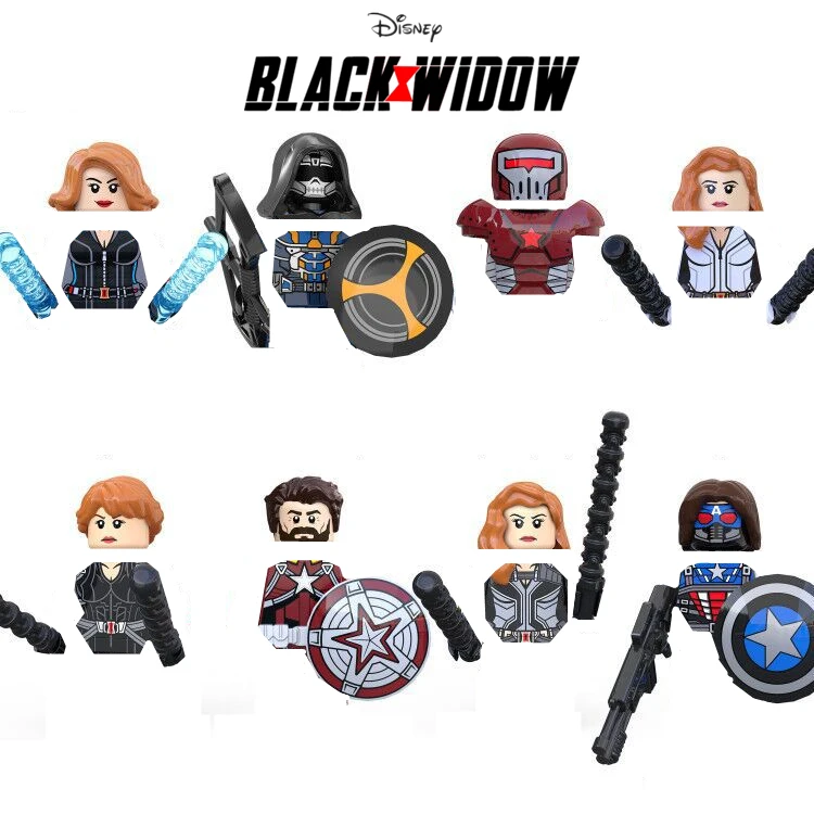 

8PCS Marvel Avengers Figures Black Widow Taskmaster Red Guardian Yelena Super Hero Building Blocks Figures Toys Kid Gift