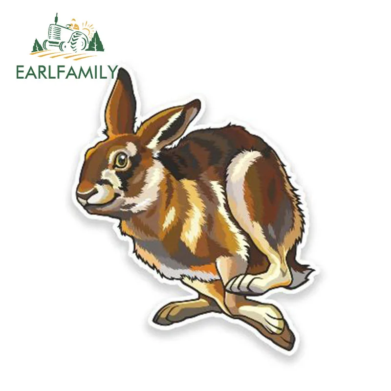 EARLFAMILY 13 см x 12 Автомобильная наклейка Happy Hare Виниловая для ноутбука путешествий