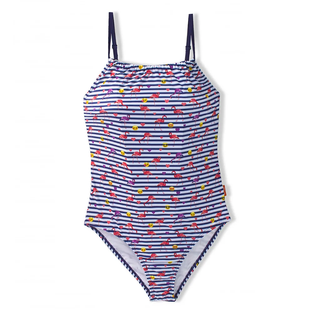 Купальный костюм для девочек с волнистым принтом Новинка Летний Цельный Детский