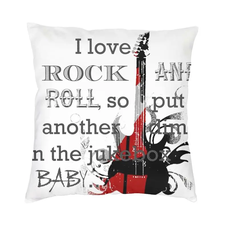 

I Love Rock And Roll Luxury Throw Pillow Cover Decoration Heavy Metal Music Sofa Cushion