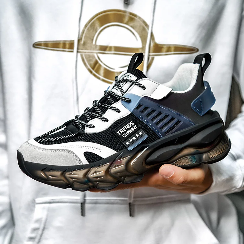 

Lightweight Running Shoes Men Rubber Platform Mens Trainers Zapatillas Hombre Mesh Sports Shoes Male Chunky Sneakers Big Size 45