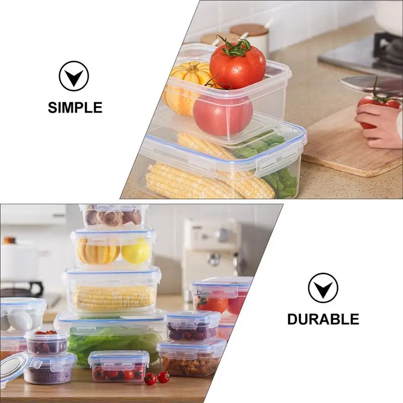 

1 Set/5PCS Refrigerator Storage Box Kitchen Organizing Box Meat Box With Lid Kitchen Food Fresh Storage Boxes