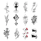 1 шт., популярная женская тату-наклейка, черная, белая, временная красивая картина, искусство, имитация воды, передача искусств, лучший подарок