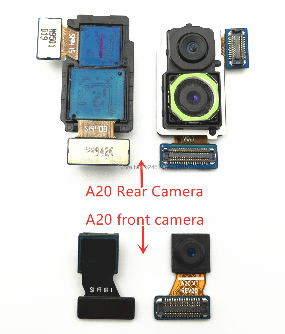 Задняя большая основная задняя камера Модуль фронтальной камеры гибкий кабель для Samsung Galaxy A20 A205 SM-A205F задний гибкий кабель Замена части Задняя большая основная задняя камера Модуль фронтальной камеры гибкий кабель для Samsung Galaxy A20 A205 SM-A205F задний гибкий кабель Замена части