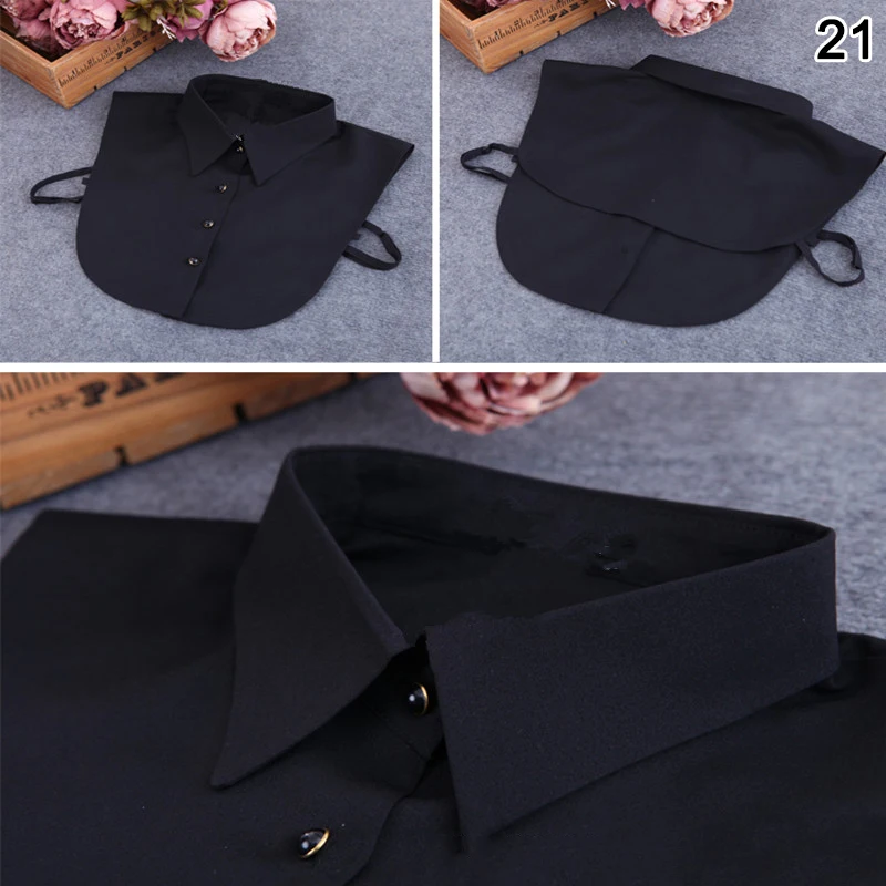

Stylish Detachable Half Shirt Half Blouse with Floral Lace Fake Collar Elegant for Women bfJ55