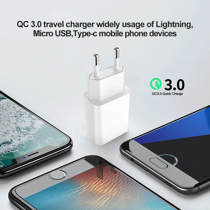 USB зарядное устройство PHOMAX быстрая зарядка 3 0 18 Вт для iPhone X xs 8 7 iPad Samsung Galaxy s8 s9 HTC