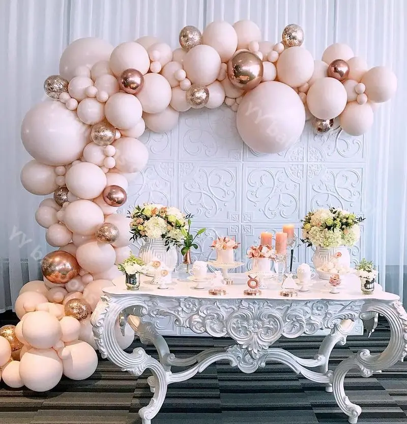 Гирлянда DIY Baby Shower 4D Rose s 1 конфетти пастельные двухслойные кожаные глобусы для