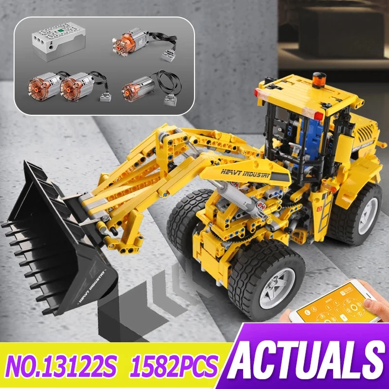 

MOULDKING высокотехнологичный 1582 шт. RC APP L350F колесный погрузчик модель грузовика строительные блоки наборы строительные блоки Строительные бло...