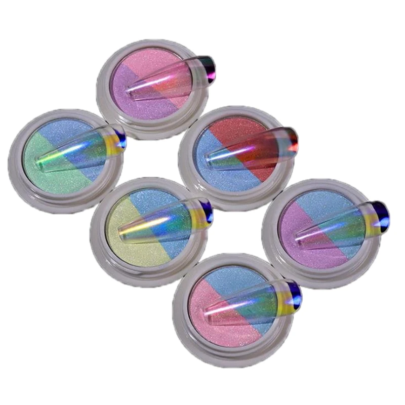 

Зеркала заднего вида Aurora лак для ногтей Блеск порошок твердого льда прозрачные открытые эффект Nail Art хром пигментный Гель-лак пыли