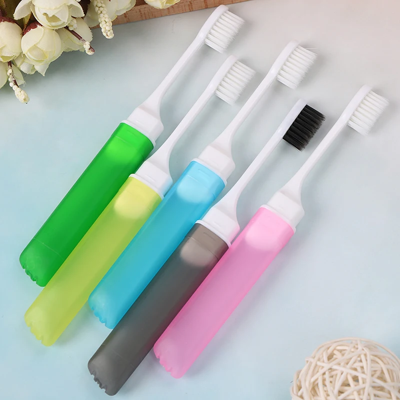 

Hot Sales Cheap 1PC Portable folding outdoor travel camping toothbrush foldable plastic Tooth Brush Colour Random