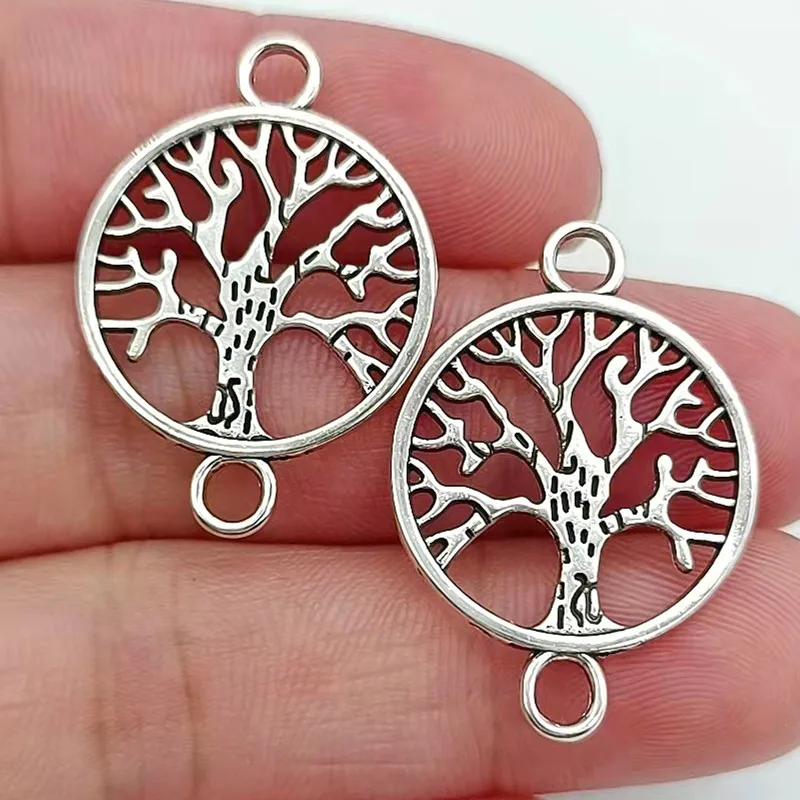 

Шармы «Древо жизни» серебряные для изготовления сережек и браслетов, 20 шт., 28 х19 мм