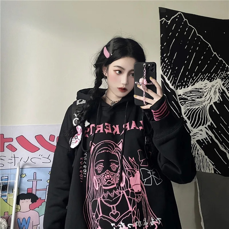 

ZOGAA Woman Sweatshirts Kawaii Funny Cartoon Hoodies Ullzang Cute Anime Oversize Hoodie Harajuku Print Top Punk Pullover Clothes