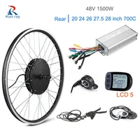 Electric Bike Conversion Kit 1500W 48V Motor Wheel 20 24 26 27.5 inch 700C Brushless DC Hub Motor for Rear Wheel KT LCD5 Display