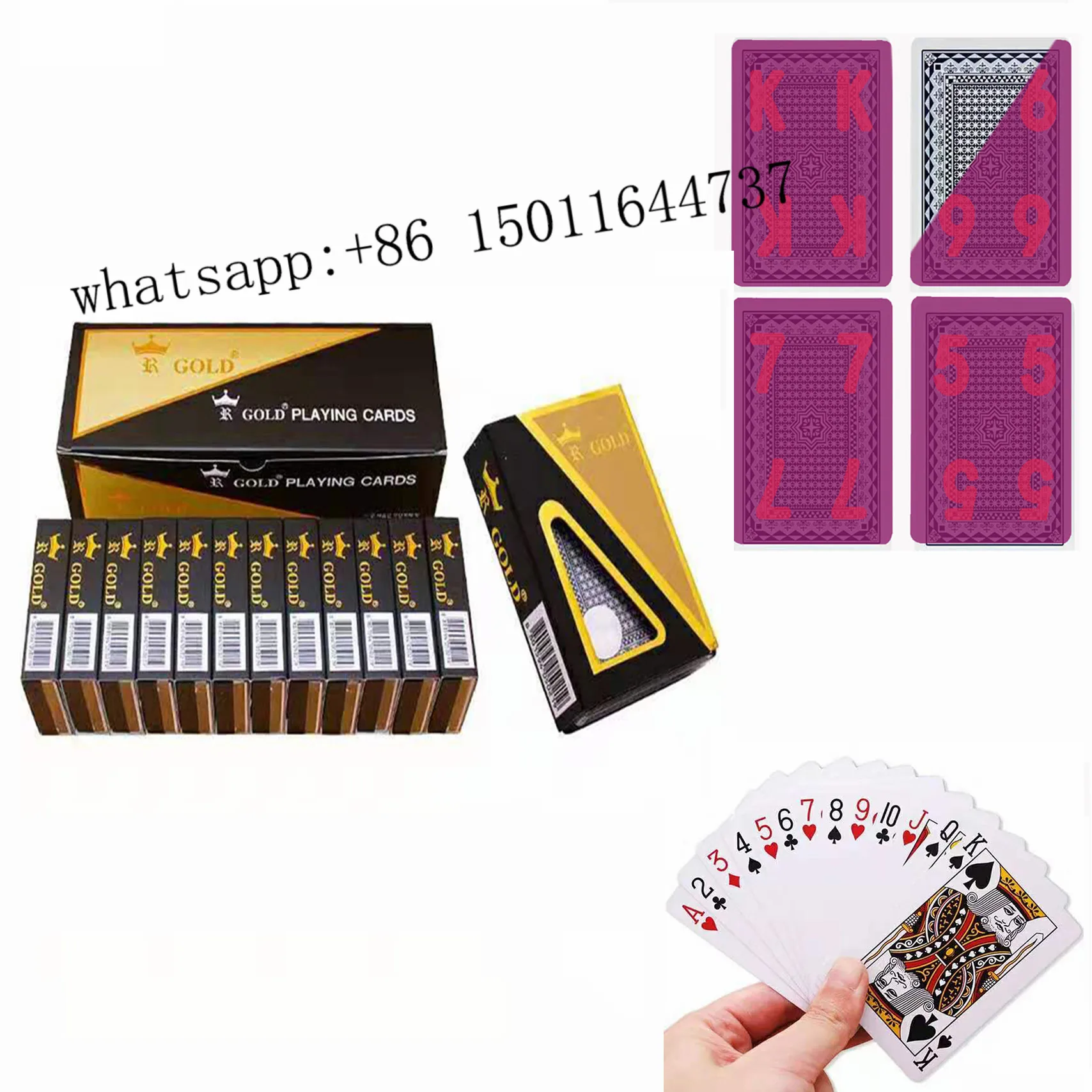 

Marked playing cards used in magic shows can be applied to the lens