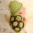 Комплект вязаной одежды для новорожденных, шапочка и черепаха