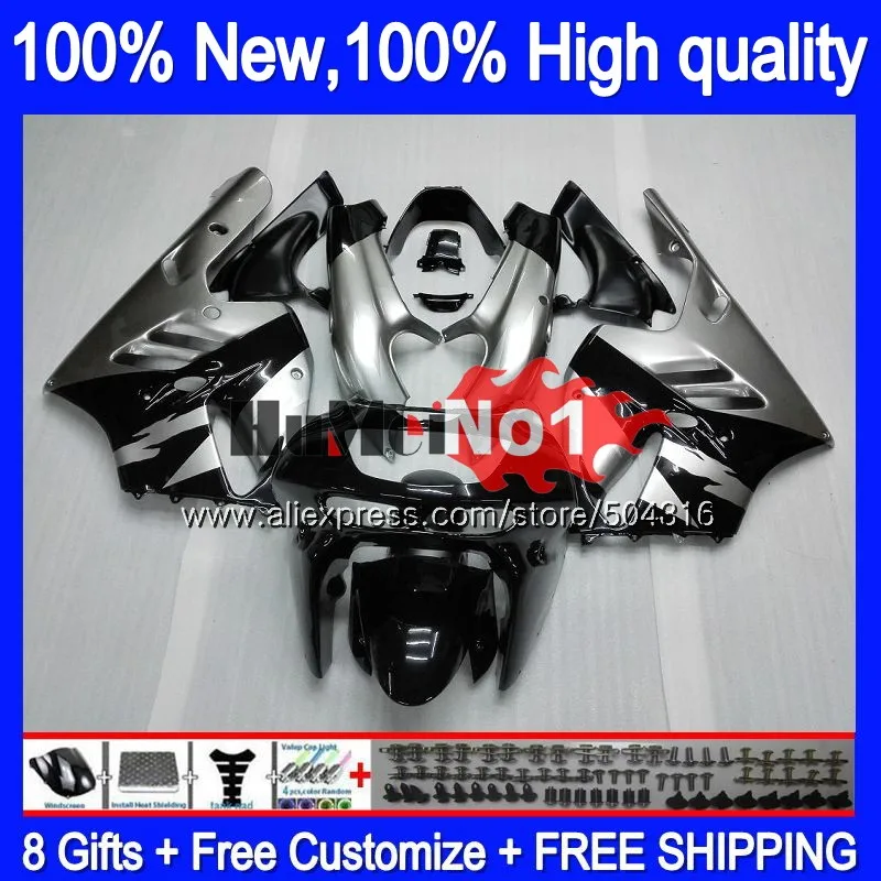 

Корпус для KAWASAKI ZX900 900CC ZX9R 94 95 96 97 серебристо-черный 75MC. 13 ZX 900 9 R 9R 900 CC ZX-9R 1994 1995 1996 1997 обтекатели