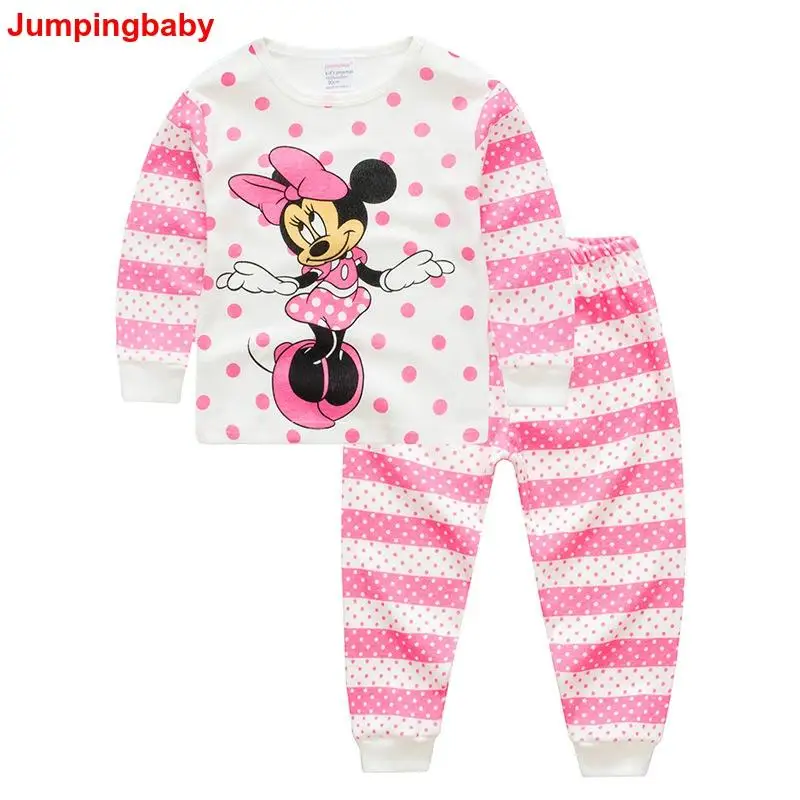 Jumpingbaby/; Пижама Минни кигуруми; Пижама; одежда для маленьких девочек; детская пижама; Infantil Enfant; ночная рубашка с рисунком