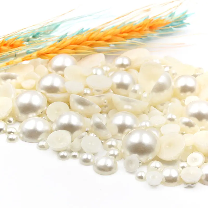 Аксессуары для ювелирных изделий полукруглая жемчужная нашивка из АБС пластика