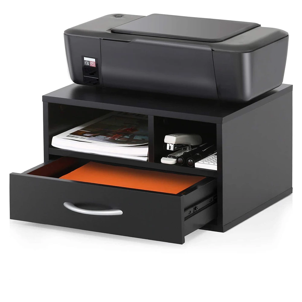 

BUYTOO Two-Tier Wooden Printer/Fax Stands Desktop Organizers