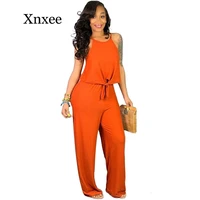 women sleeveless fashion solid tank top loose straight pants suit two piece set tracksuit outfit 2 color beach summer vintage