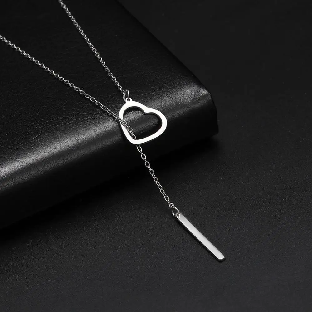 Моя форма двойной кулон ожерелье для женщин девушек сердце треугольник