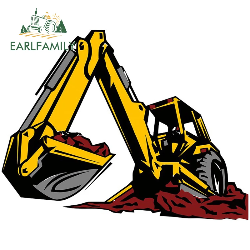 

EARLFAMILY 13 см x 10,1 см для строительных работ, экскаватора, искусственный материал, наклейка, аниме «сделай сам», индивидуальная печать