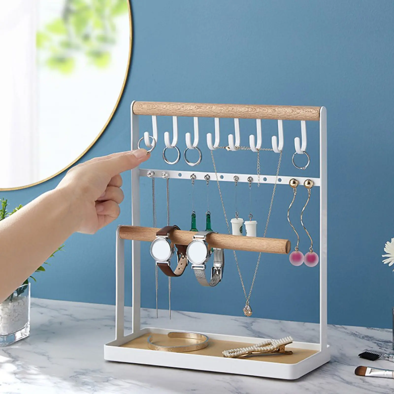 

Jewelry Display Rack Adjustable Mount Organizer for Home Hairclip Necklace Ear Stud