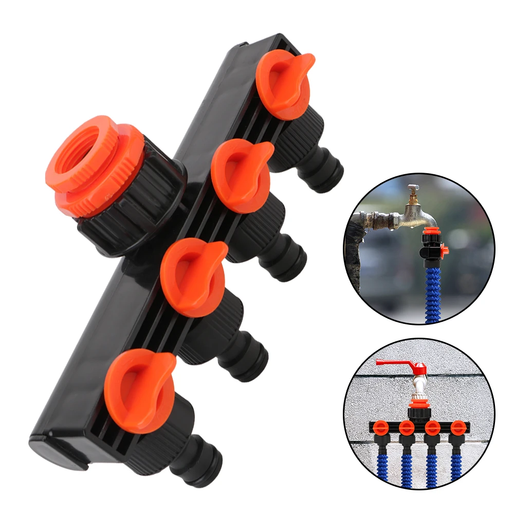 

For Water Pipe 4 Way Hose Splitters Hose Pipe Tap Connectors Valve Splitter 3/4" Watering Connector Distributor