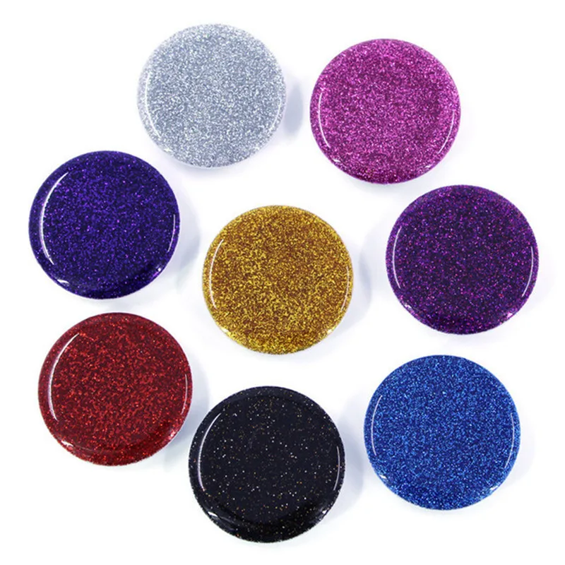 1pcs Glitter epoxy glue round material mobile phone folding stretch bracket Phone Holder girp support finger ring stand holder | Мобильные