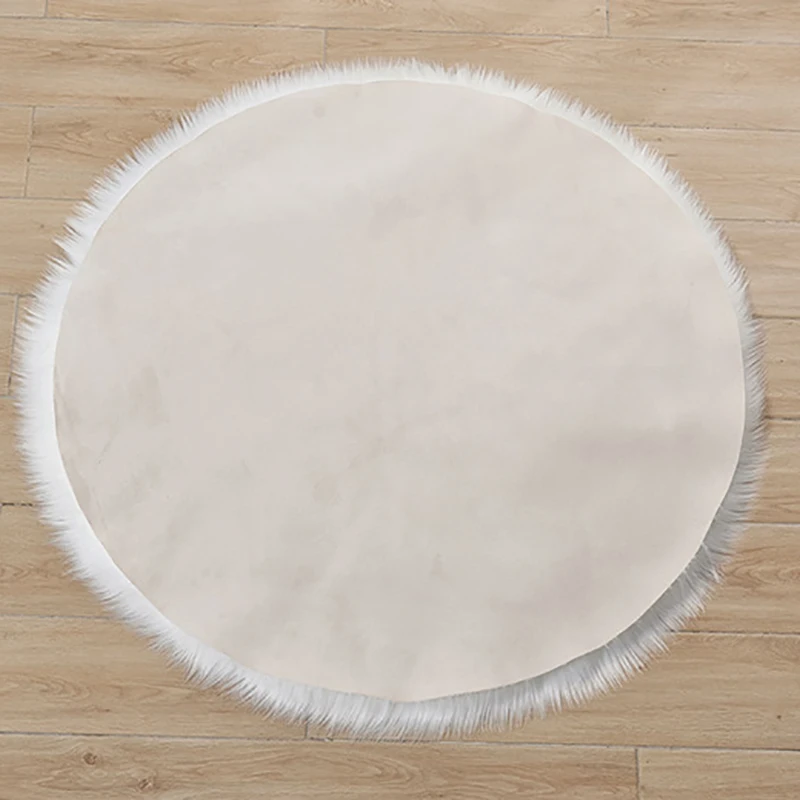 Круглый ковер для гостиной Длинные Плюшевые однотонные коврики дома спальни