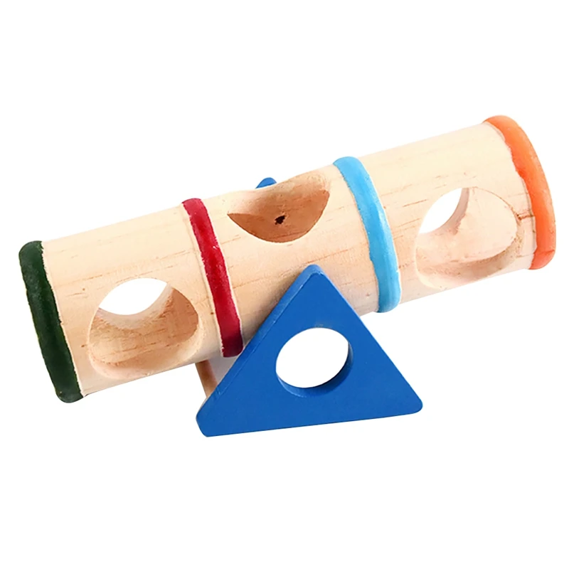 Hamster Wood Toys Upturned Bucket Seesaw Tunnel Tube Small Pet Wooden Toy | Дом и сад