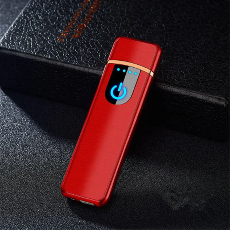 Тонкая USB зарядка Зажигалка сенсорный экран электронные зажигалки для сигарет
