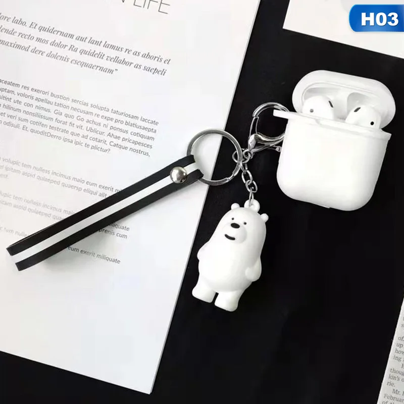 Милый силиконовый чехол, наушники для Apple Airpods i12 TWS, Bluetooth наушники, защитный чехол, мультяшная панда, коробка с брелком - Color: CEA5081H03