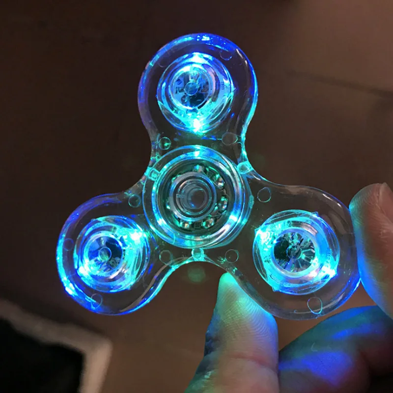 Светящийся светодиодный светильник Fidget Spinner Гладкий обтекатель басов прозрачный