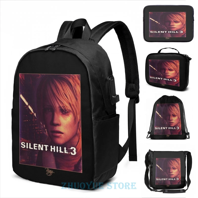 Чехол Silent Hill 3 Box Art (легсветильник версия)-рюкзак Brazz с USB-зарядкой для мужчин и
